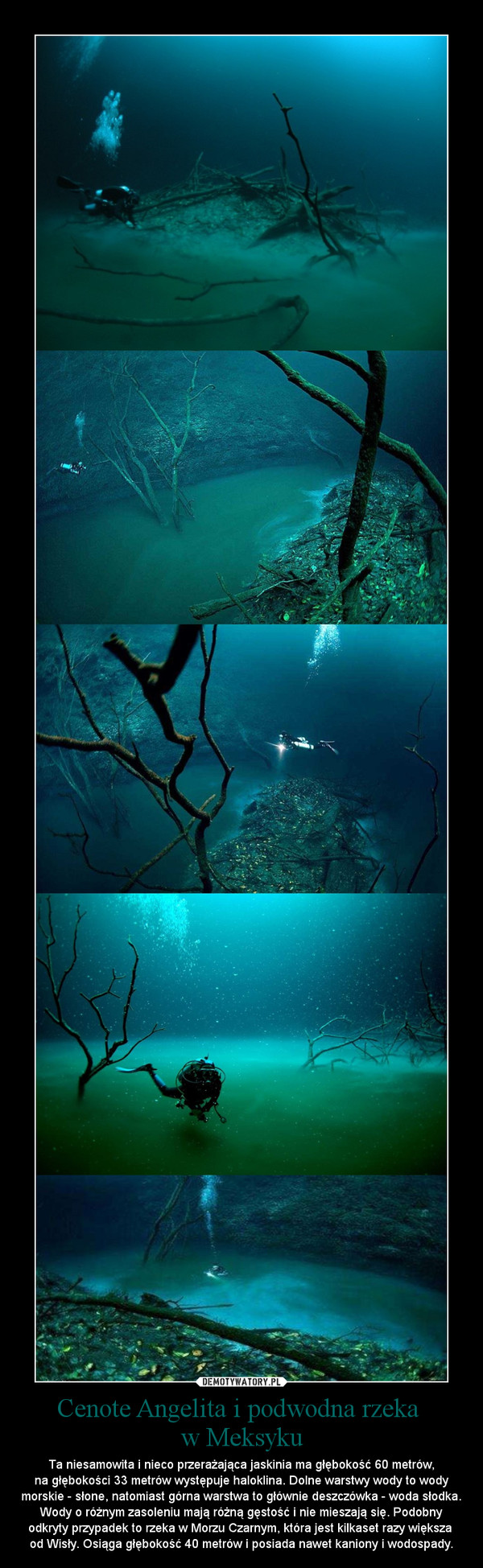 Cenote Angelita i podwodna rzeka 
w Meksyku