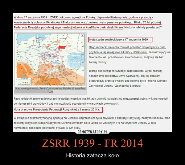 ZSRR 1939 - FR 2014 – Historia zatacza koło 
