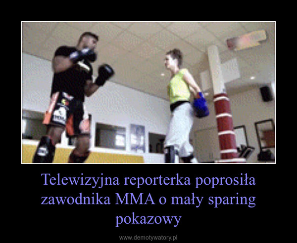 Telewizyjna reporterka poprosiła zawodnika MMA o mały sparing pokazowy –  