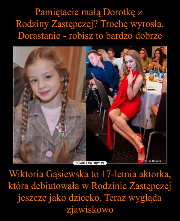 Wiktoria Gąsiewska to 17-letnia aktorka, która debiutowała w Rodzinie Zastępczej jeszcze jako dziecko. Teraz wygląda zjawiskowo –  
