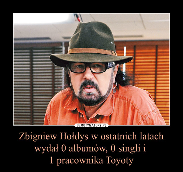 Zbigniew Hołdys w ostatnich latach wydał 0 albumów, 0 singli i 1 pracownika Toyoty –  