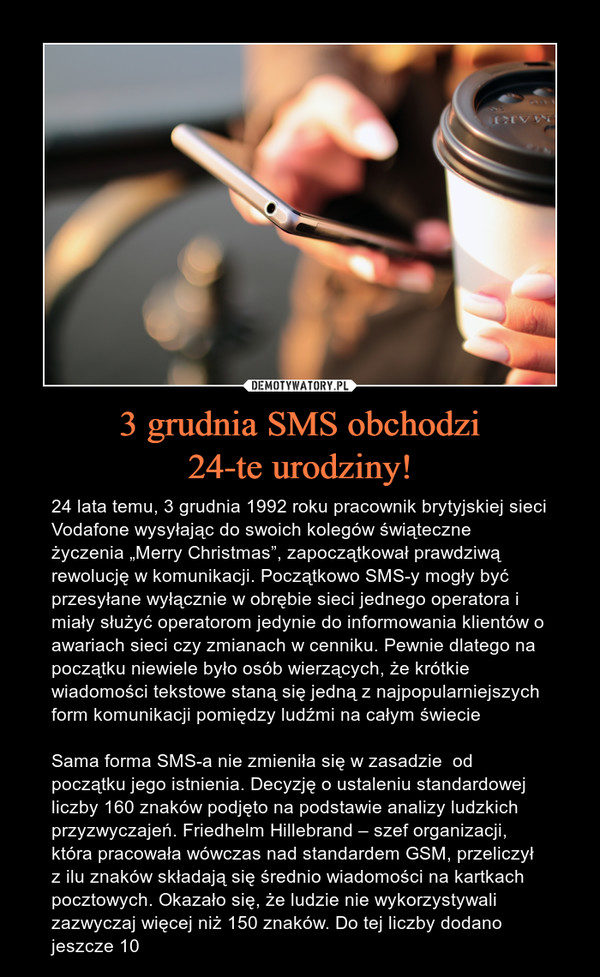 3 grudnia SMS obchodzi
24-te urodziny!