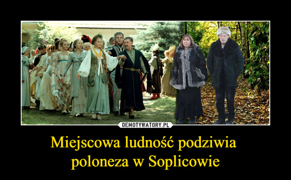 Miejscowa ludność podziwia 
poloneza w Soplicowie