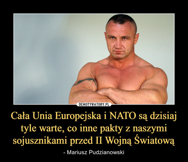 Cała Unia Europejska i NATO są dzisiaj tyle warte, co inne pakty z naszymi sojusznikami przed II Wojną Światową – - Mariusz Pudzianowski 