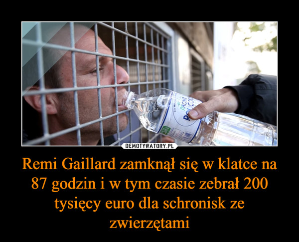 Remi Gaillard zamknął się w klatce na 87 godzin i w tym czasie zebrał 200 tysięcy euro dla schronisk ze zwierzętami –  