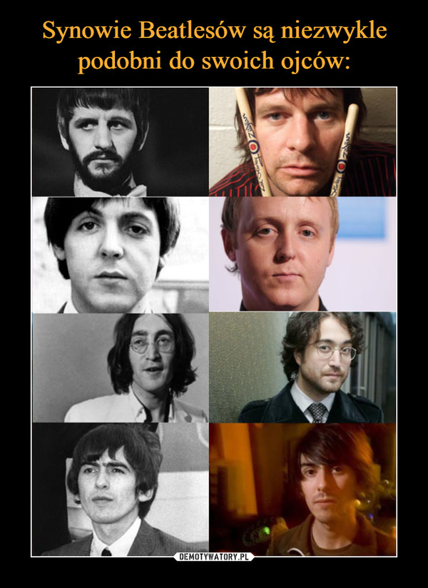 Synowie Beatlesów są niezwykle
podobni do swoich ojców: