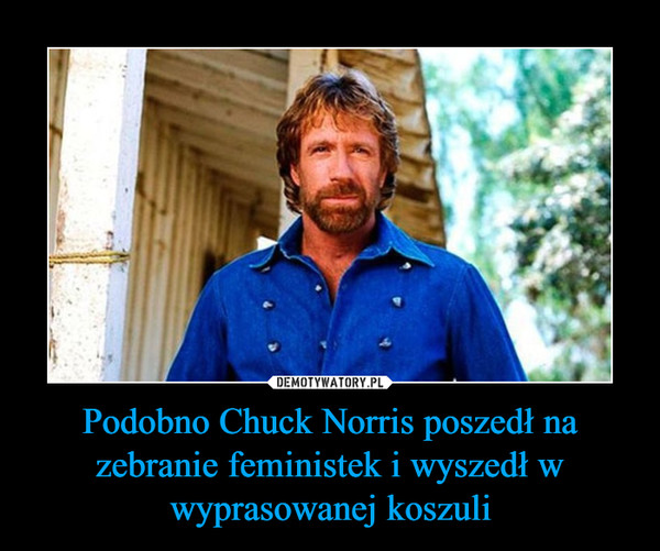 Podobno Chuck Norris poszedł na zebranie feministek i wyszedł w wyprasowanej koszuli –  