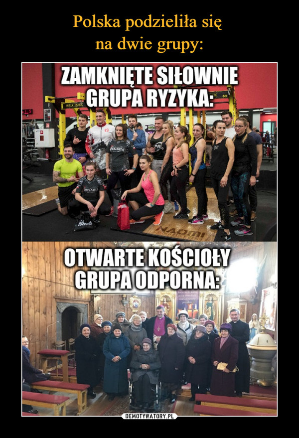 Polska podzieliła się 
na dwie grupy: