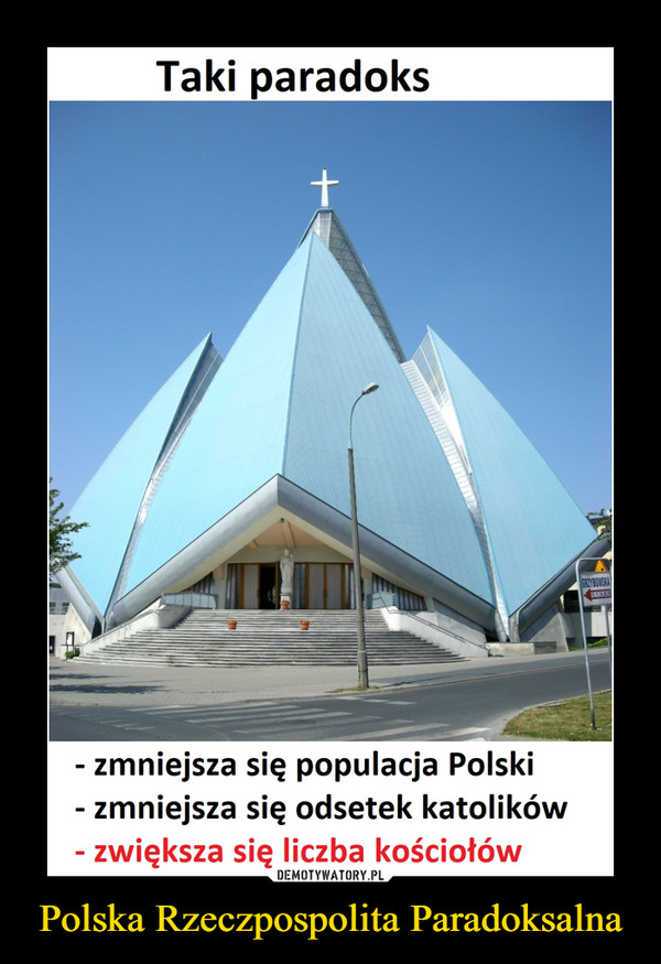 Polska Rzeczpospolita Paradoksalna –  Taki paradoksGRZYBOWSKA- zmniejsza się populacja Polski- zmniejsza się odsetek katolików- zwiększa się liczba kościołów