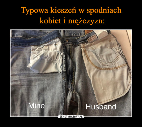 Typowa kieszeń w spodniach
 kobiet i mężczyzn: