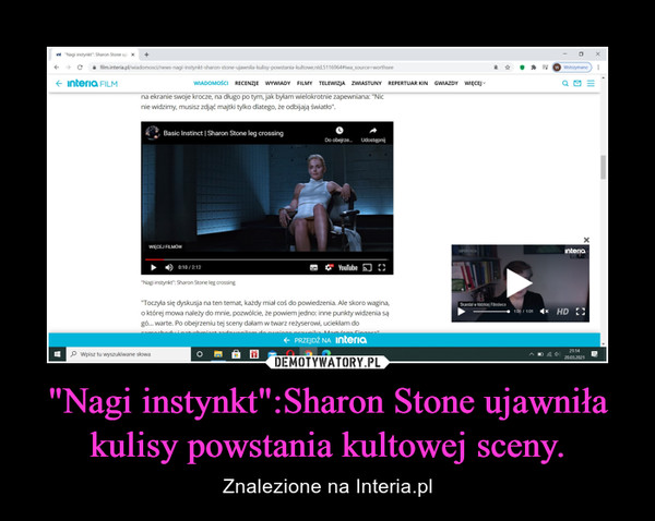 "Nagi instynkt":Sharon Stone ujawniła kulisy powstania kultowej sceny.