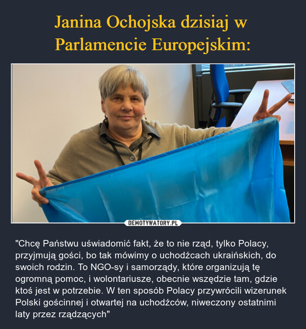 Janina Ochojska dzisiaj w 
Parlamencie Europejskim: