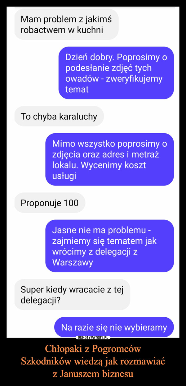 Chłopaki z Pogromców
Szkodników wiedzą jak rozmawiać
z Januszem biznesu