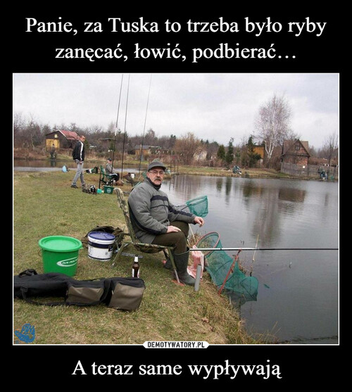 Panie, za Tuska to trzeba było ryby zanęcać, łowić, podbierać… A teraz same wypływają