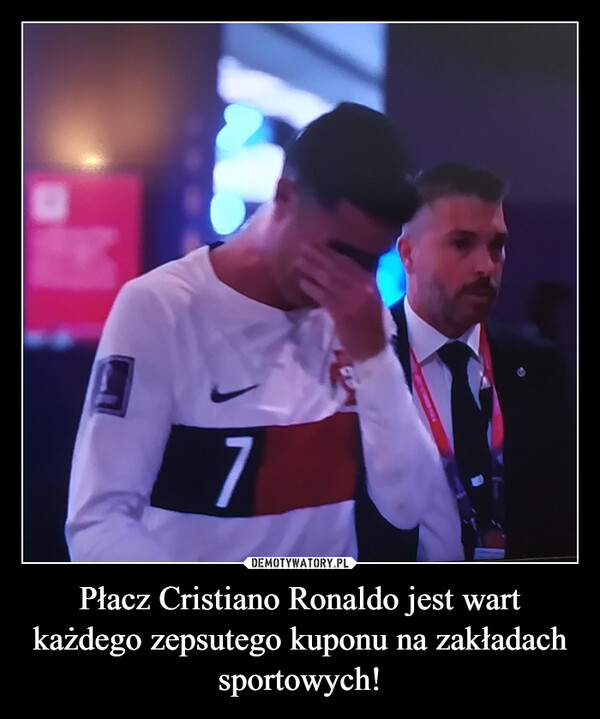 Płacz Cristiano Ronaldo jest wart każdego zepsutego kuponu na zakładach sportowych!