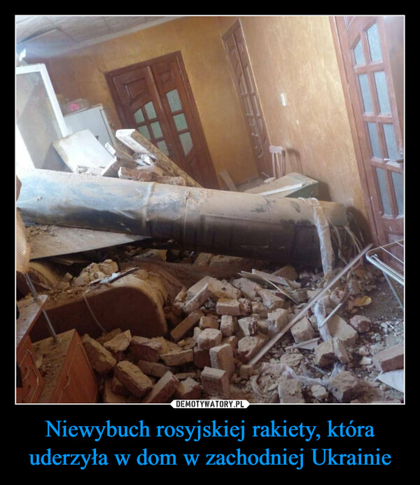 Niewybuch rosyjskiej rakiety, która uderzyła w dom w zachodniej Ukrainie