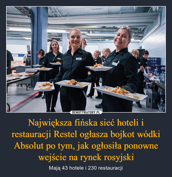 Największa fińska sieć hoteli i restauracji Restel ogłasza bojkot wódki Absolut po tym, jak ogłosiła ponowne wejście na rynek rosyjski – Mają 43 hotele i 230 restauracji 