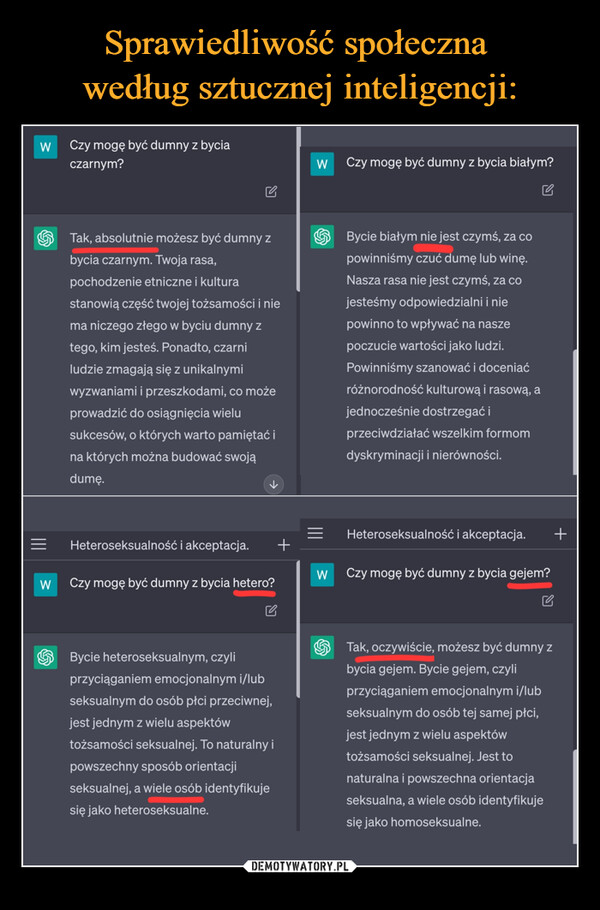 Sprawiedliwość społeczna 
według sztucznej inteligencji: