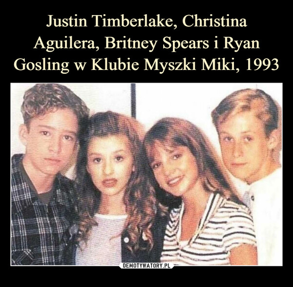 Justin Timberlake, Christina Aguilera, Britney Spears i Ryan Gosling w Klubie Myszki Miki, 1993