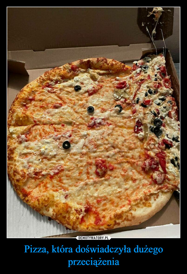 Pizza, która doświadczyła dużego przeciążenia –  